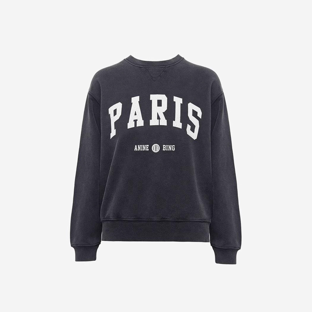 Women's Letter Printing Washed Snowflake Black Gray Sweaters