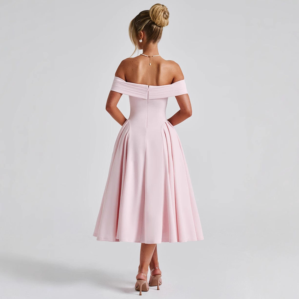 Women's Spring Fashion Sexy Backless Pure Color Dresses
