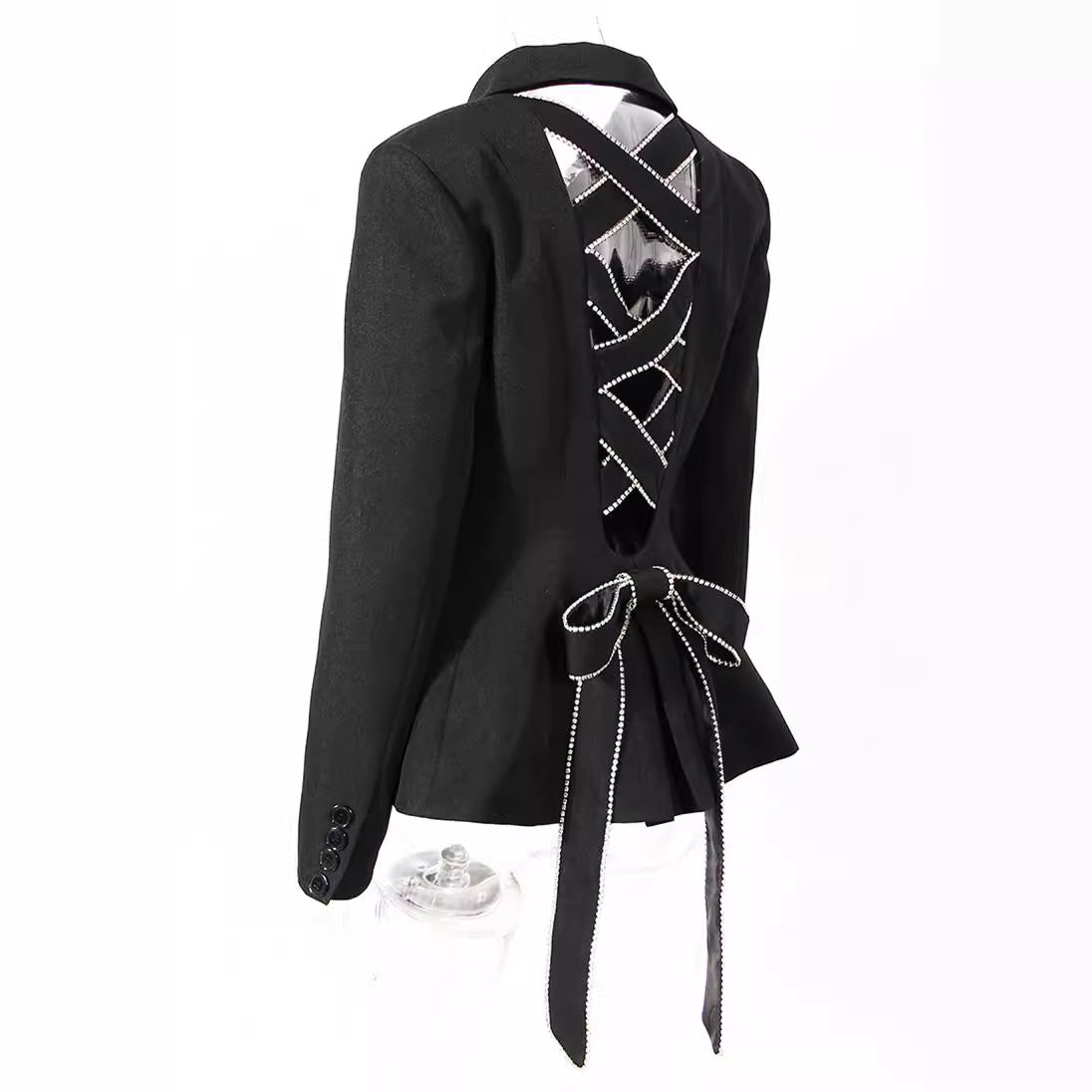 Women's Minority Fashion Spring Back Cross Hollow Blazers