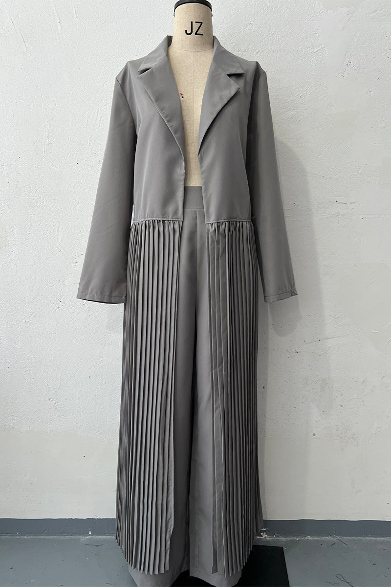 Designer Model Simple Elegant Folding Mid-length Coats