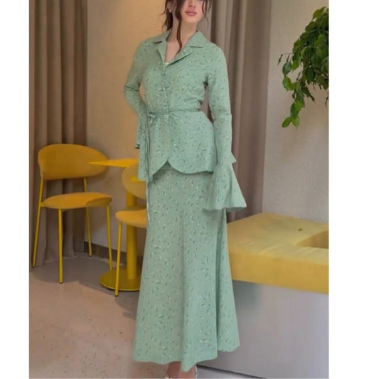 Women's Fashion Small Floral High Quality Waist Long Skirts