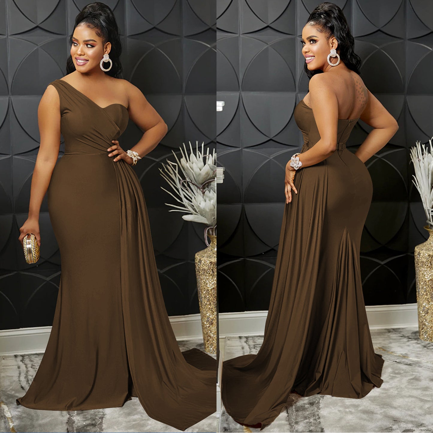 Women's Fashion Solid Color Party Tight Sleeve Dress Dresses