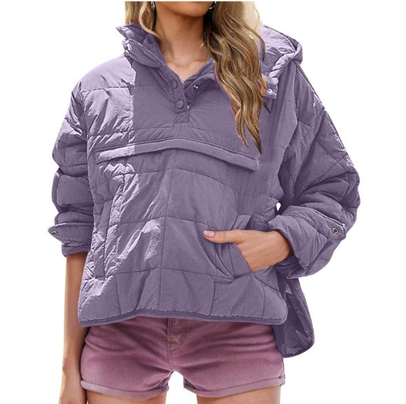 Casual Fashion Pure Color Cotton Loose Coats