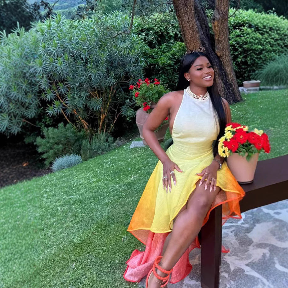 Women's Sexy Vacation Style Printed Camisole Dress Dresses