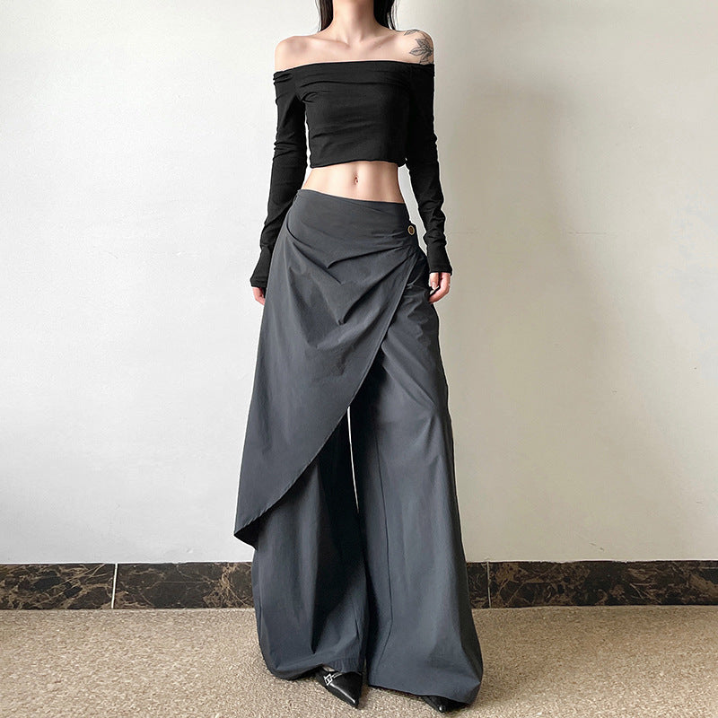 Women's Fashion High Waist Loose Casual Wide Pants