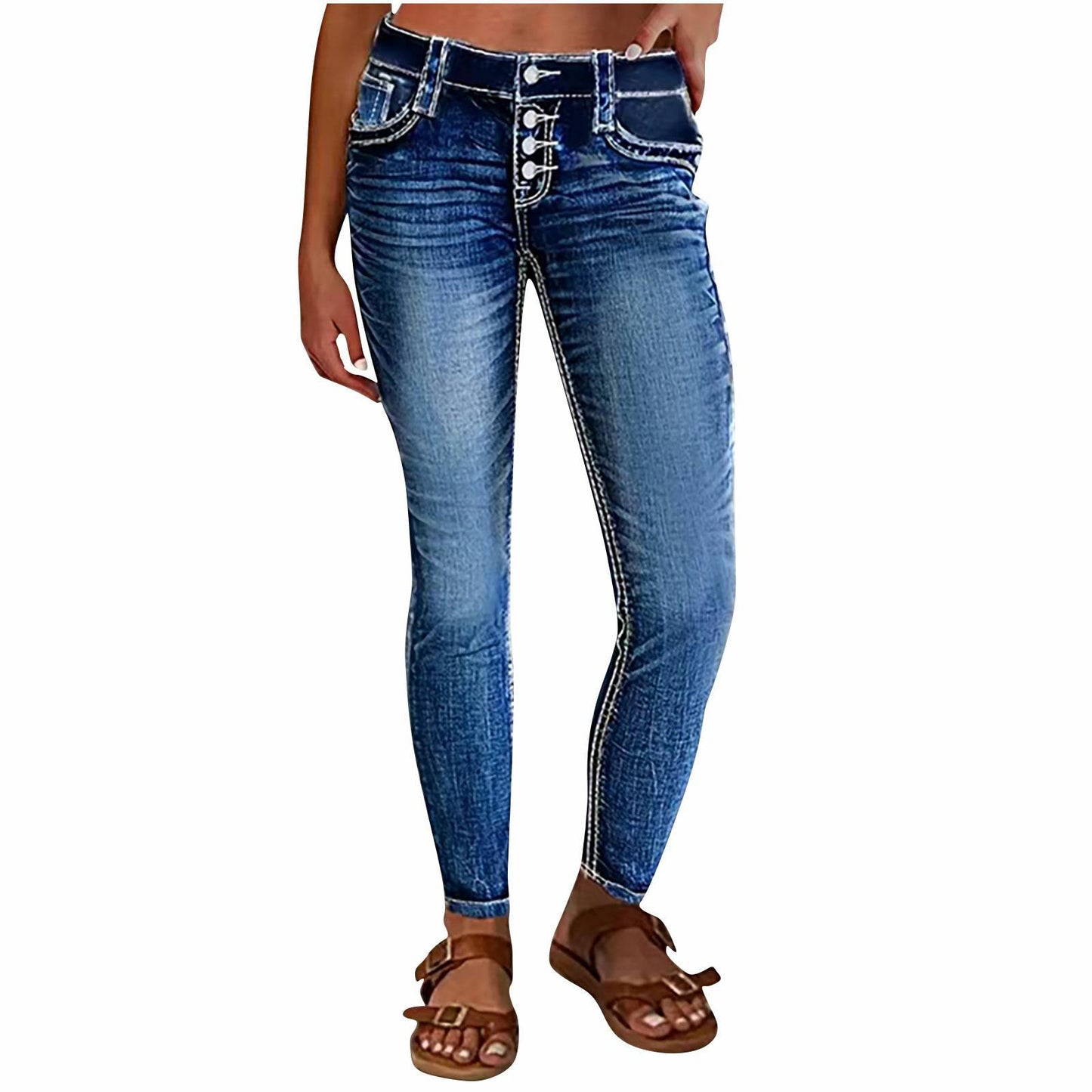 Women's Stretch Slimming Versatile Embroidered Skinny Jeans