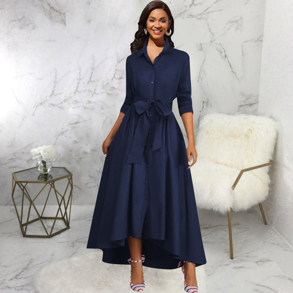 Women's Sexy Fashion Solid Color Long Sleeve Dresses