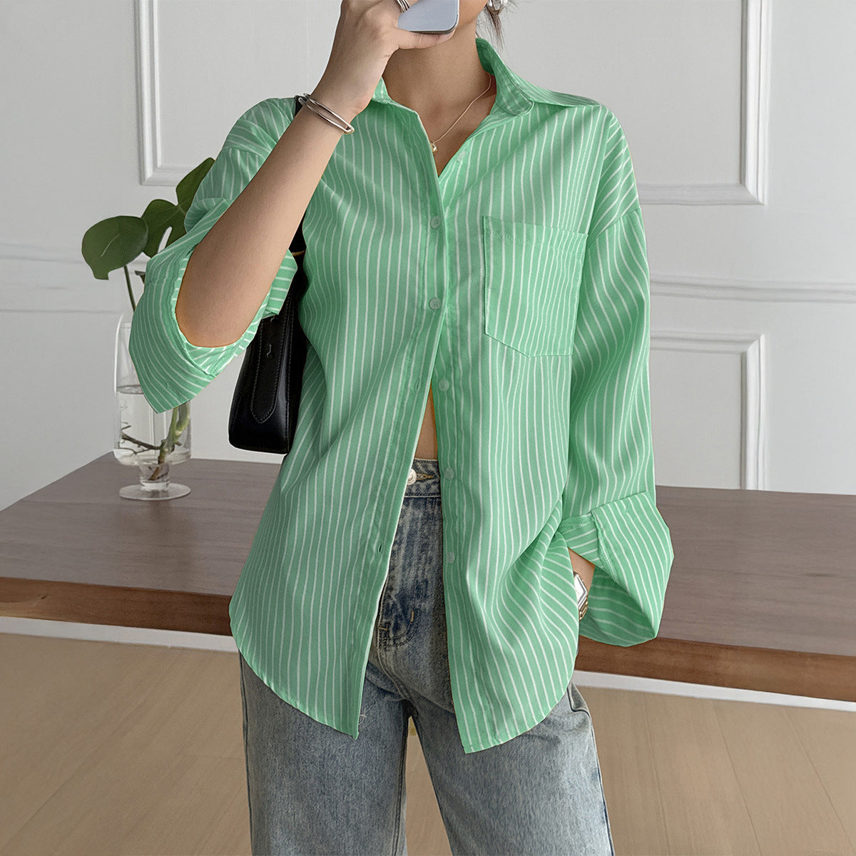 Women's Leisure Vacation Summer Striped Long Sleeve Clothing
