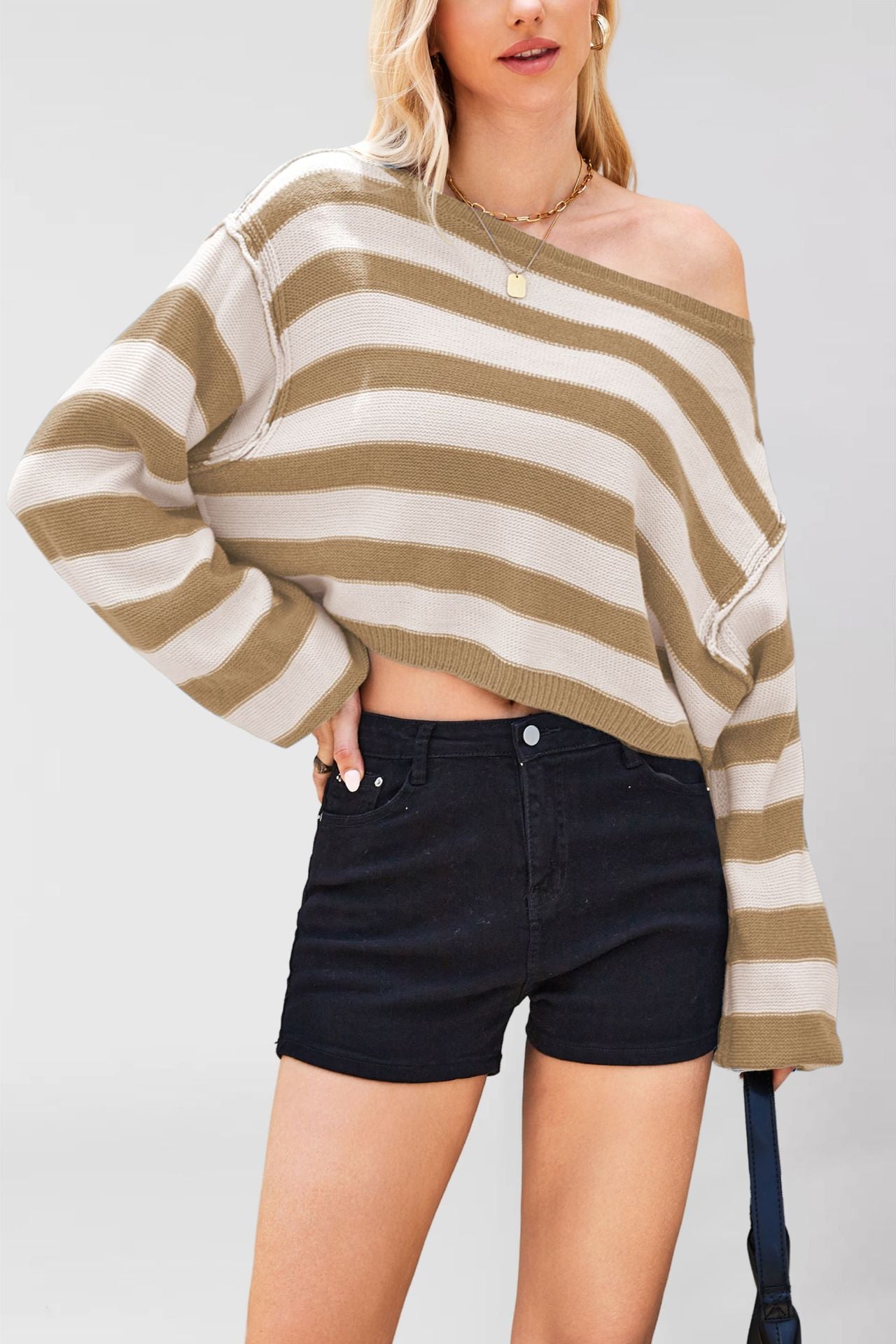 Women's Glamorous Trendy Pullover Striped Loose Sweaters