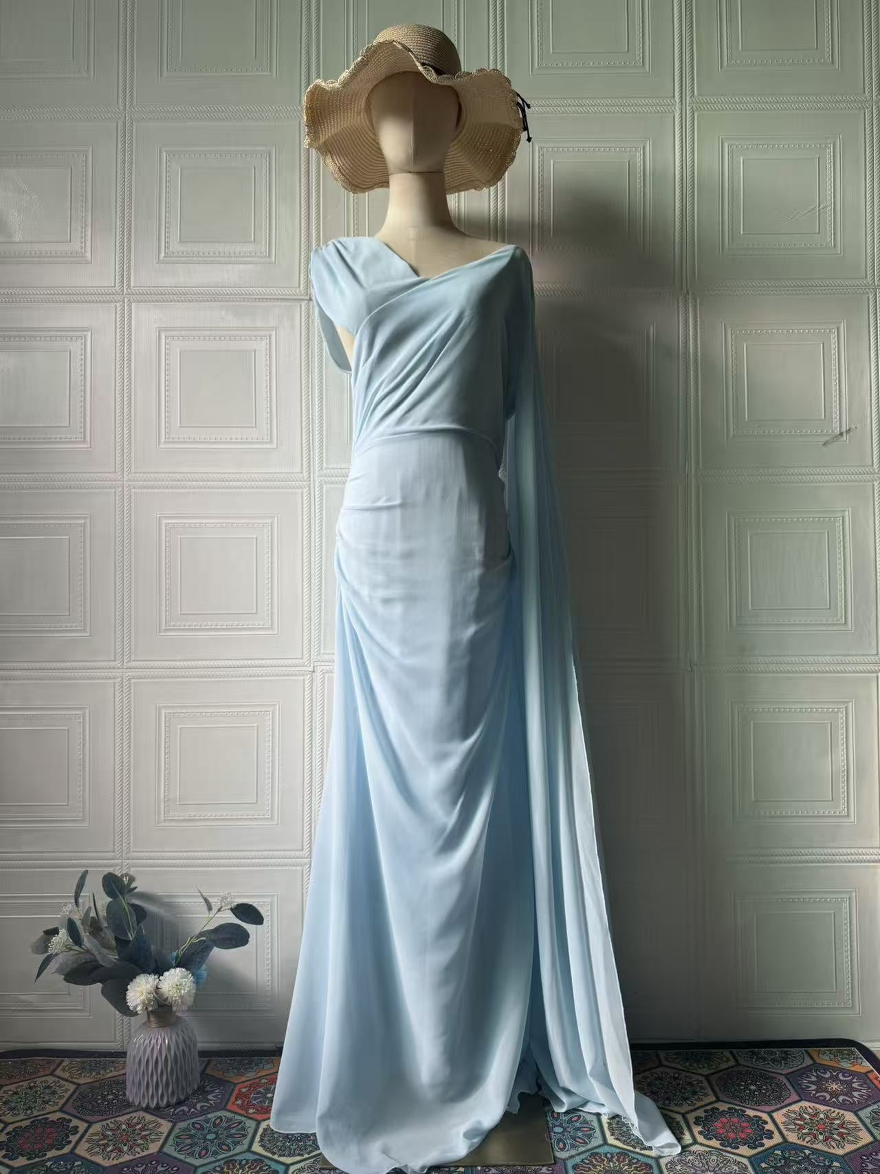 Women's Soft Elegant Sleeve Long Dress Light Dresses