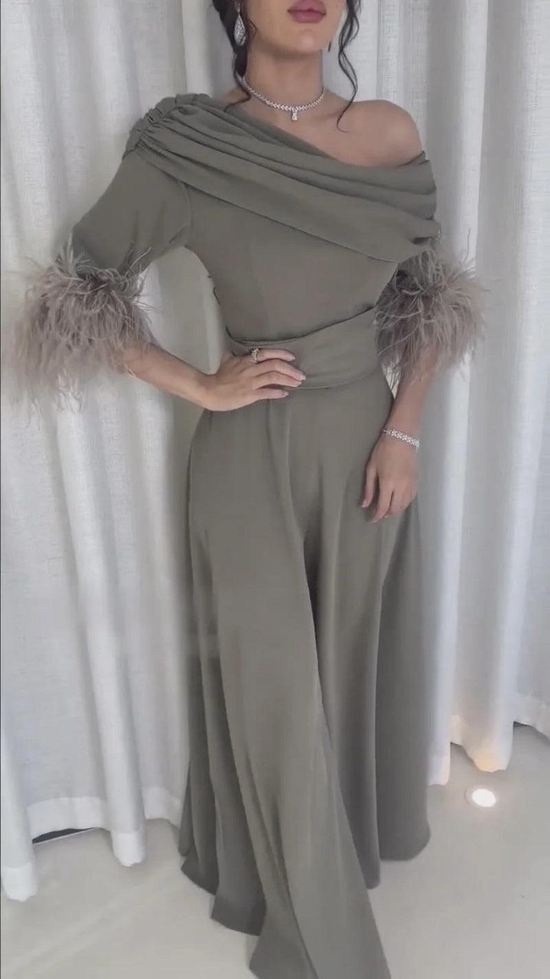 New Feather Stitching Sexy Fashion Loose Jumpsuits