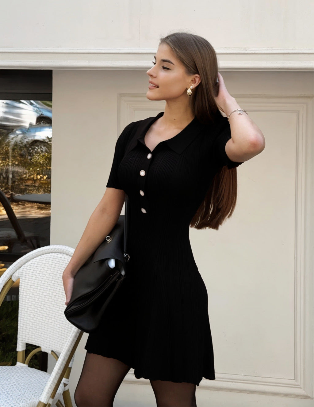 Dress Knitted High Waist Umbrella Elegant Dresses