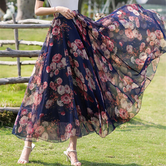 Floral Vacation Style Beach Female Summer Skirts