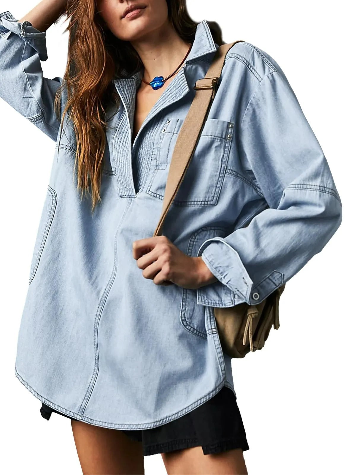 Women's Lapel Fashionable Casual Figure Flattering Denim Jackets