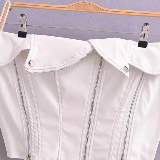 Street Hot Fashionmonger Personalized Punk Leather Tops