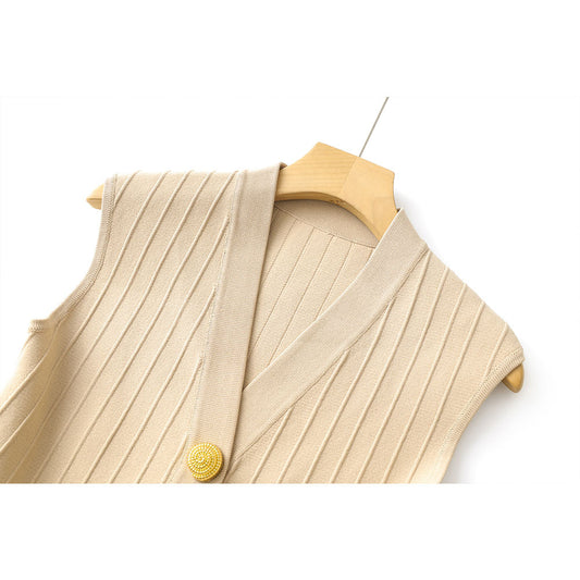 Women's Sleeveless Dress For Summer Elegant Knitted Vests