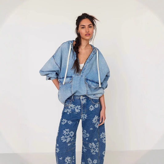 Autumn Fashion Loose Casual Washing Hooded Jackets