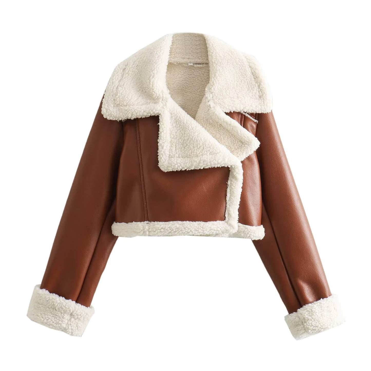Women's Lapel Fur One-piece Fleece Double-sided Jackets