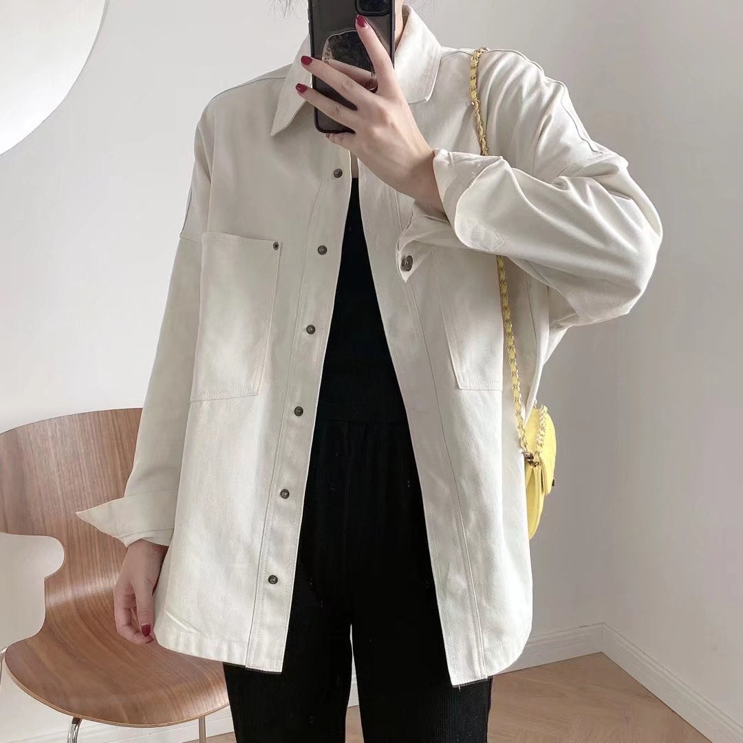 Women's Spring City Leisure Washed-out Denim Jackets