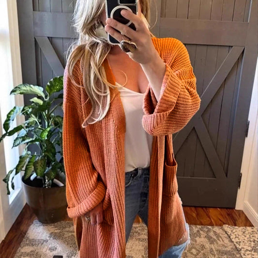 Women's Color Casual Loose Knitted Thick Needle Sweaters