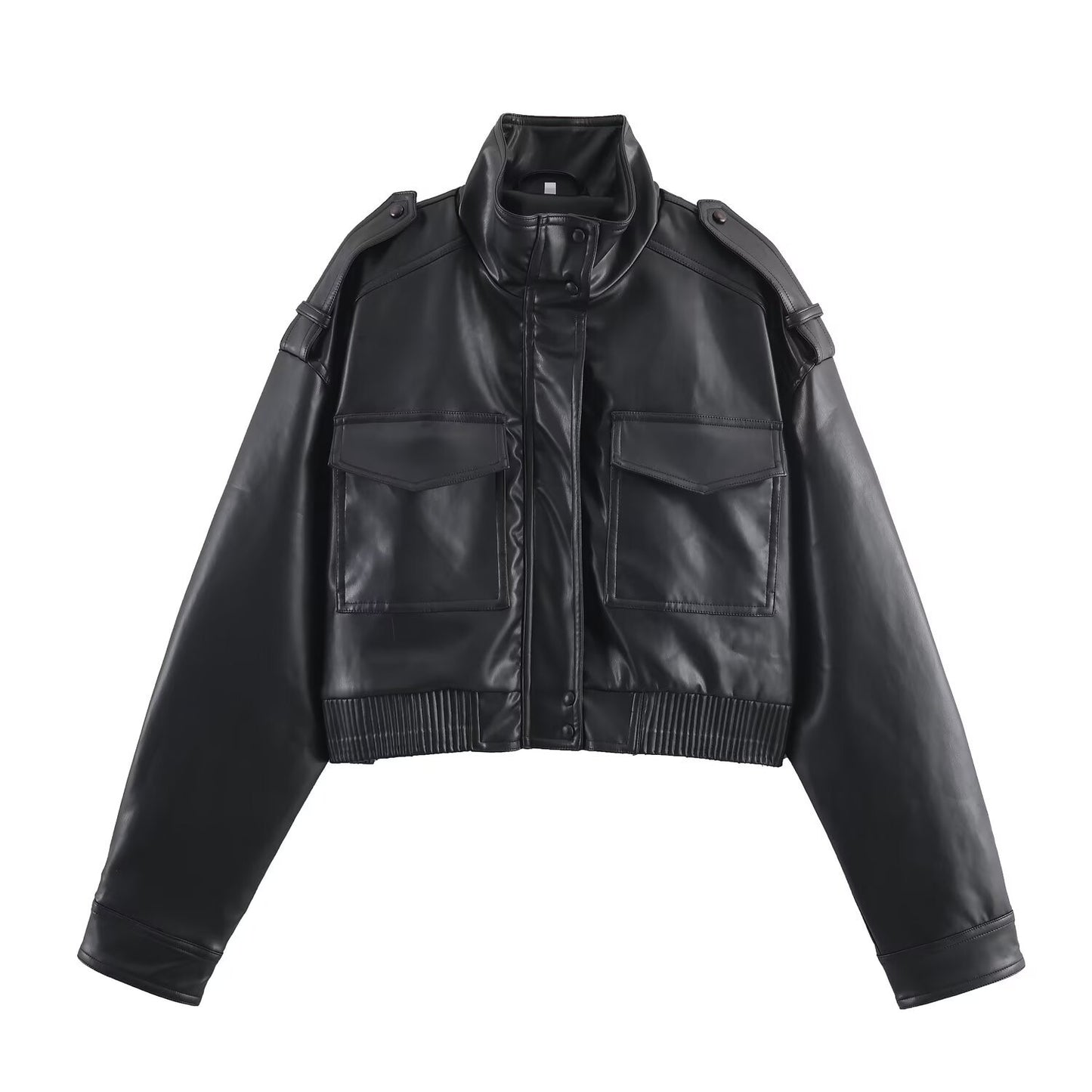 Women's Autumn Long Sleeve Imitation Leather Jackets