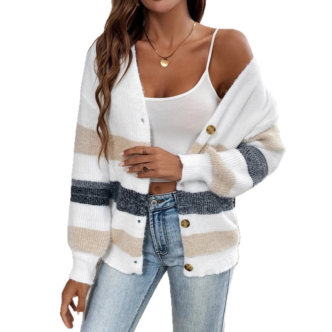 Women's Fashion Long Sleeve Thick Cable Knitted Clothing