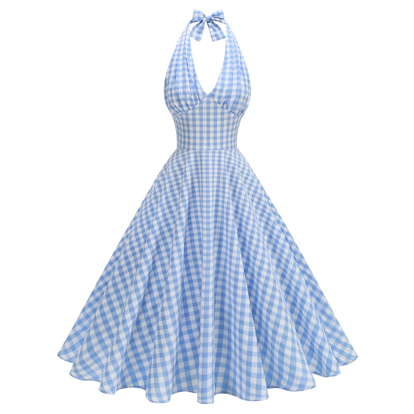 Women's Classic Retro Hepburn Style High Waist Halter Dresses