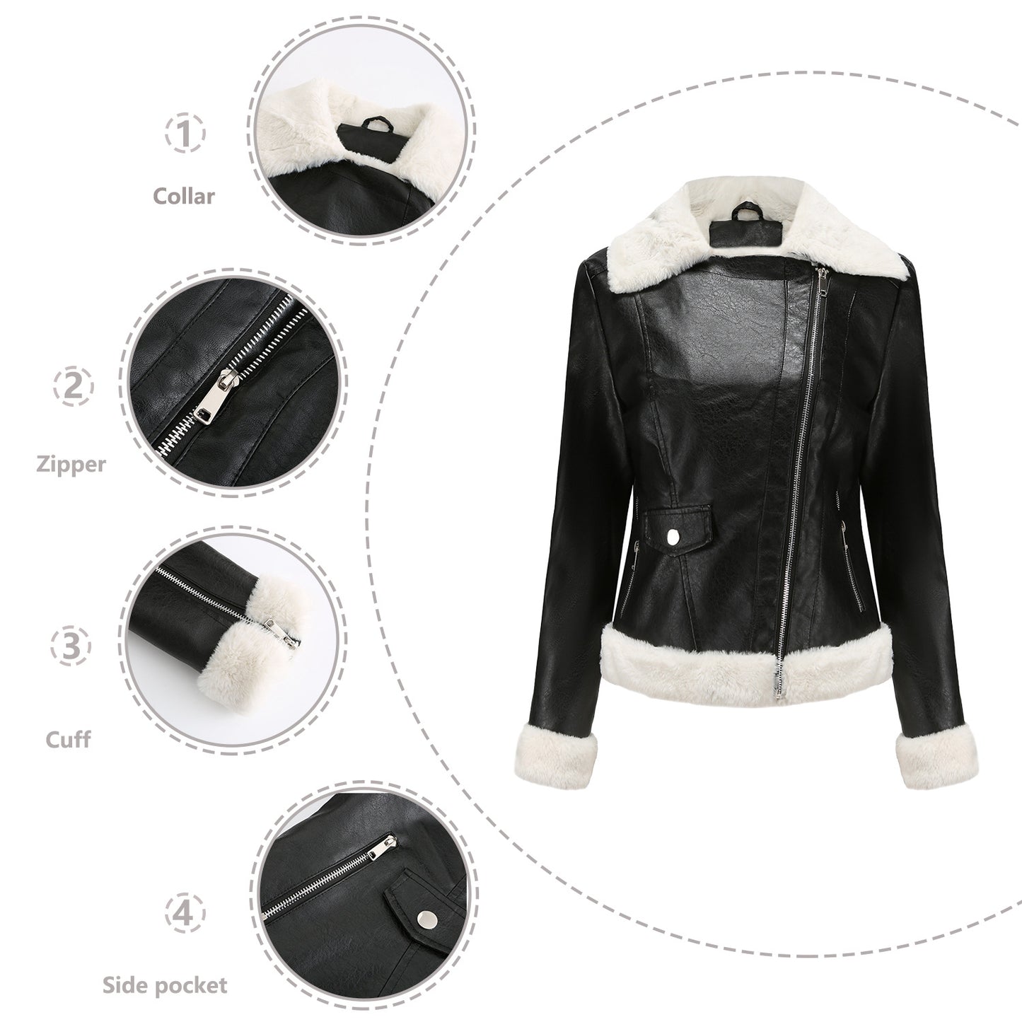 Women's European Warm Long Sleeves Turn-down Collar Jackets