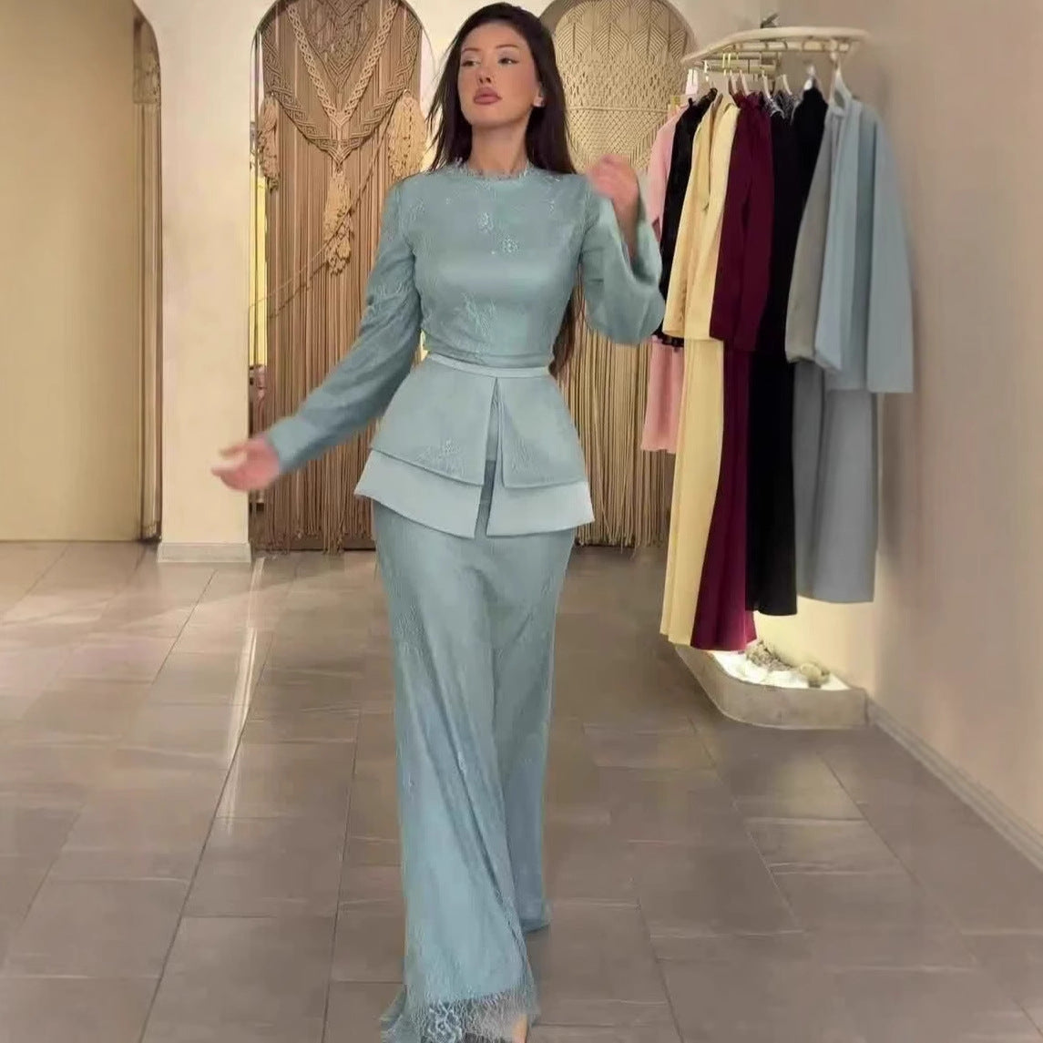 Women's Autumn Elegant Soft Temperament Long Sleeve Dresses