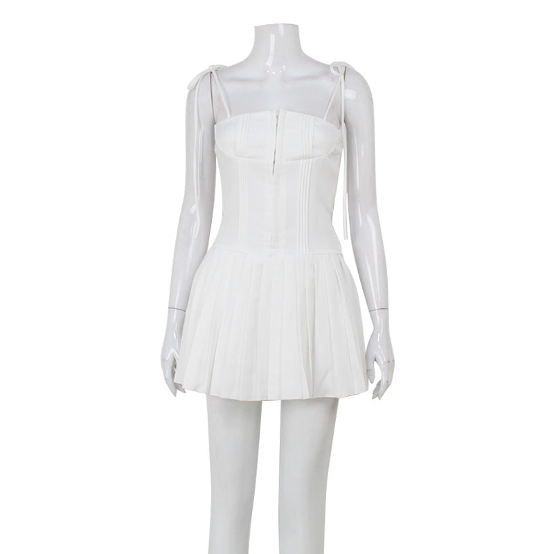 Women's White Sexy Pure Style Dress Backless Lace Dresses