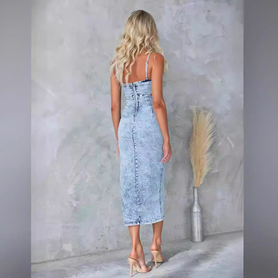Fashion Suspenders Old Sexy Style Denim Dresses