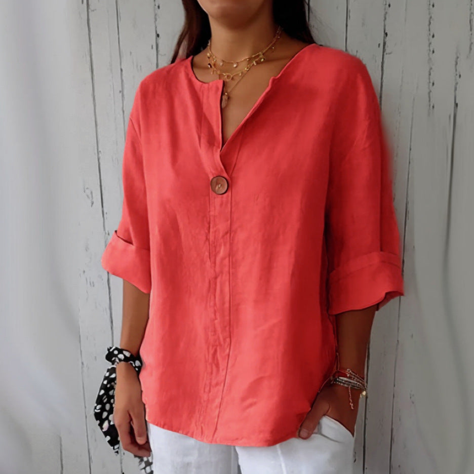 Women's Summer Loose T-shirt Comfort Casual Cotton Blouses