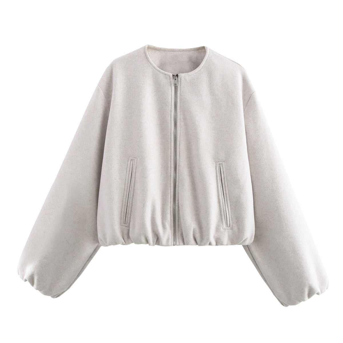 Women's Versatile Round Neck Soft Bomber Jackets