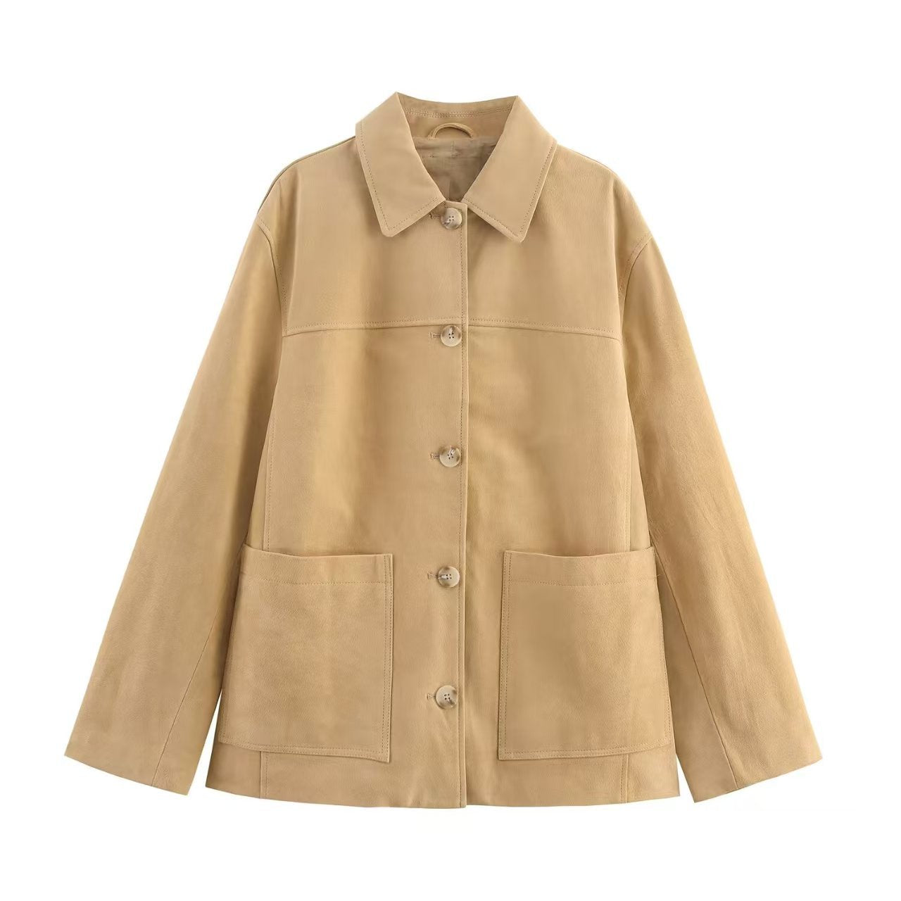 Women's Suede Loose Casual Long Sleeves Blazers