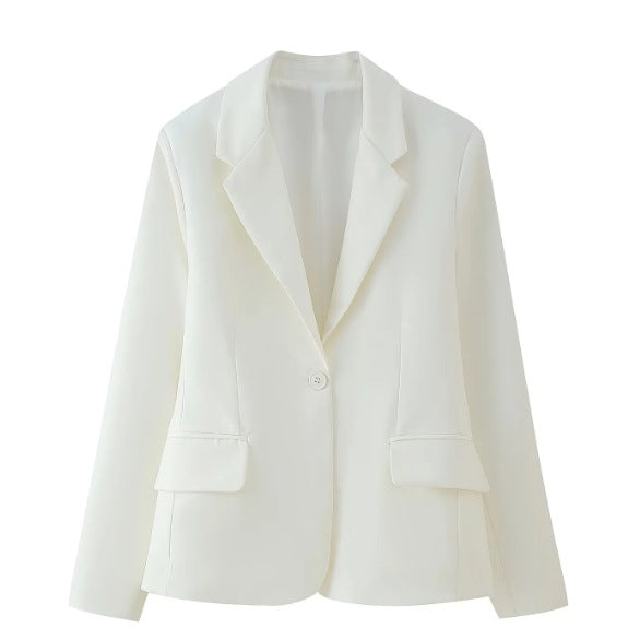 Women's Fashion Elegant White Lapel Casual Long Coats