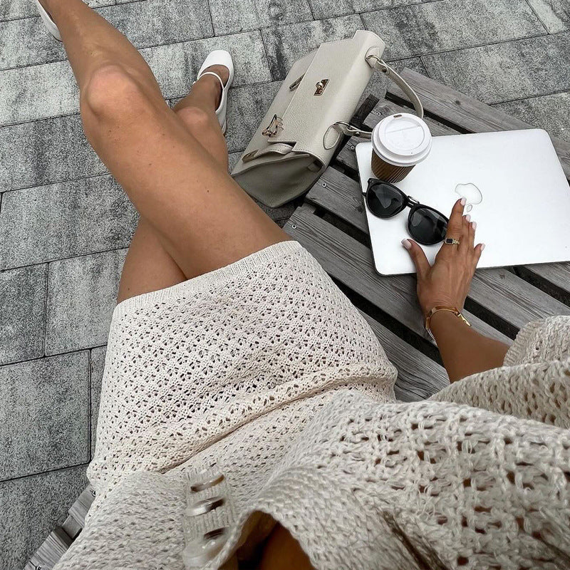 Women's Summer Short-sleeved Knitted Outfit Casual Fashion Two-piece Suits