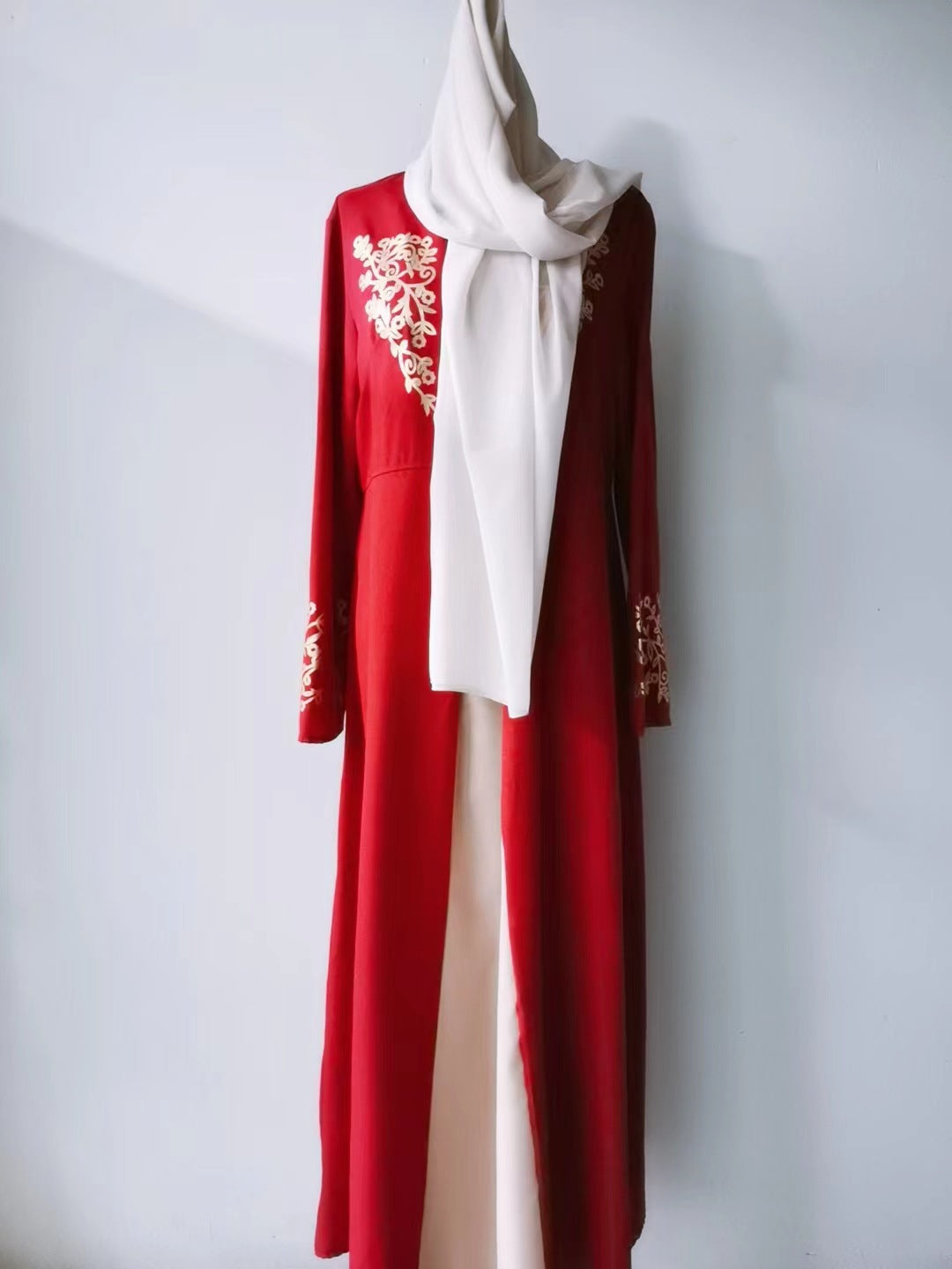 Long Dress Contrast Color Slim Fit Temperament Dresses