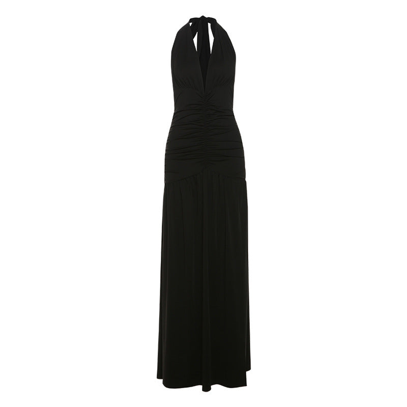 Women's Summer Elegant Halter Dress Sexy Slit Clothing