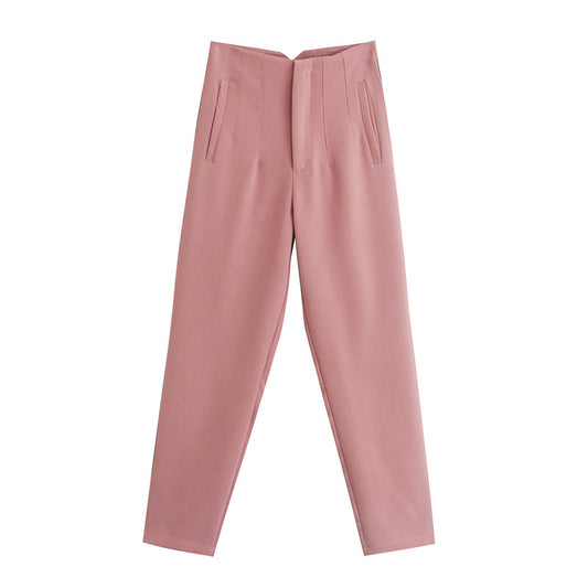 Autumn High Waist Slimming Solid Color Pants