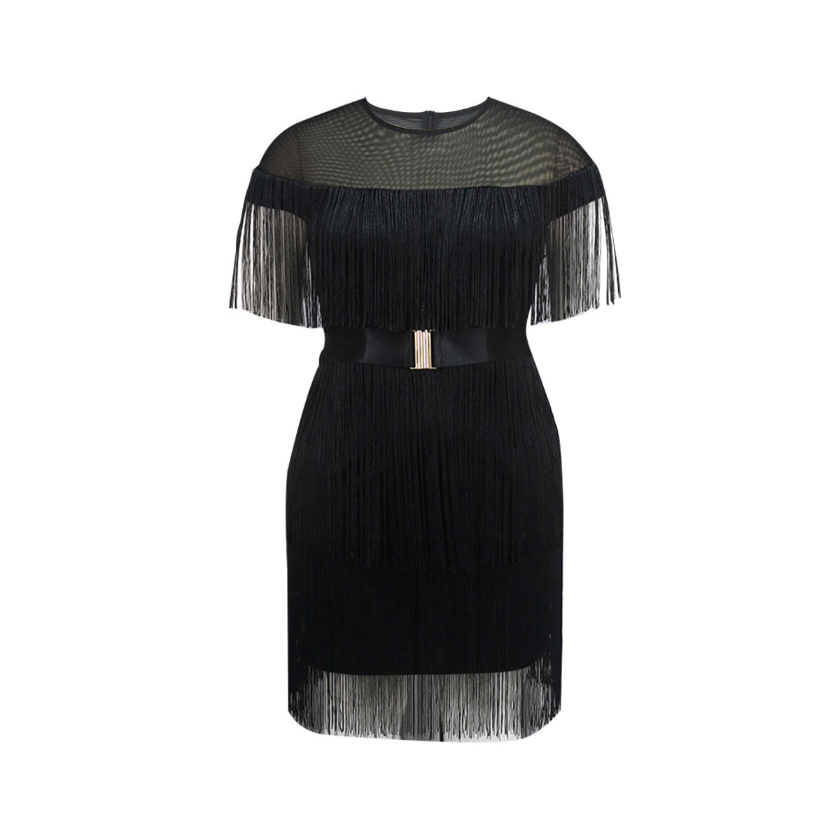 Women's Fashion Round Neck Tassel Sleeve With Belt Dresses