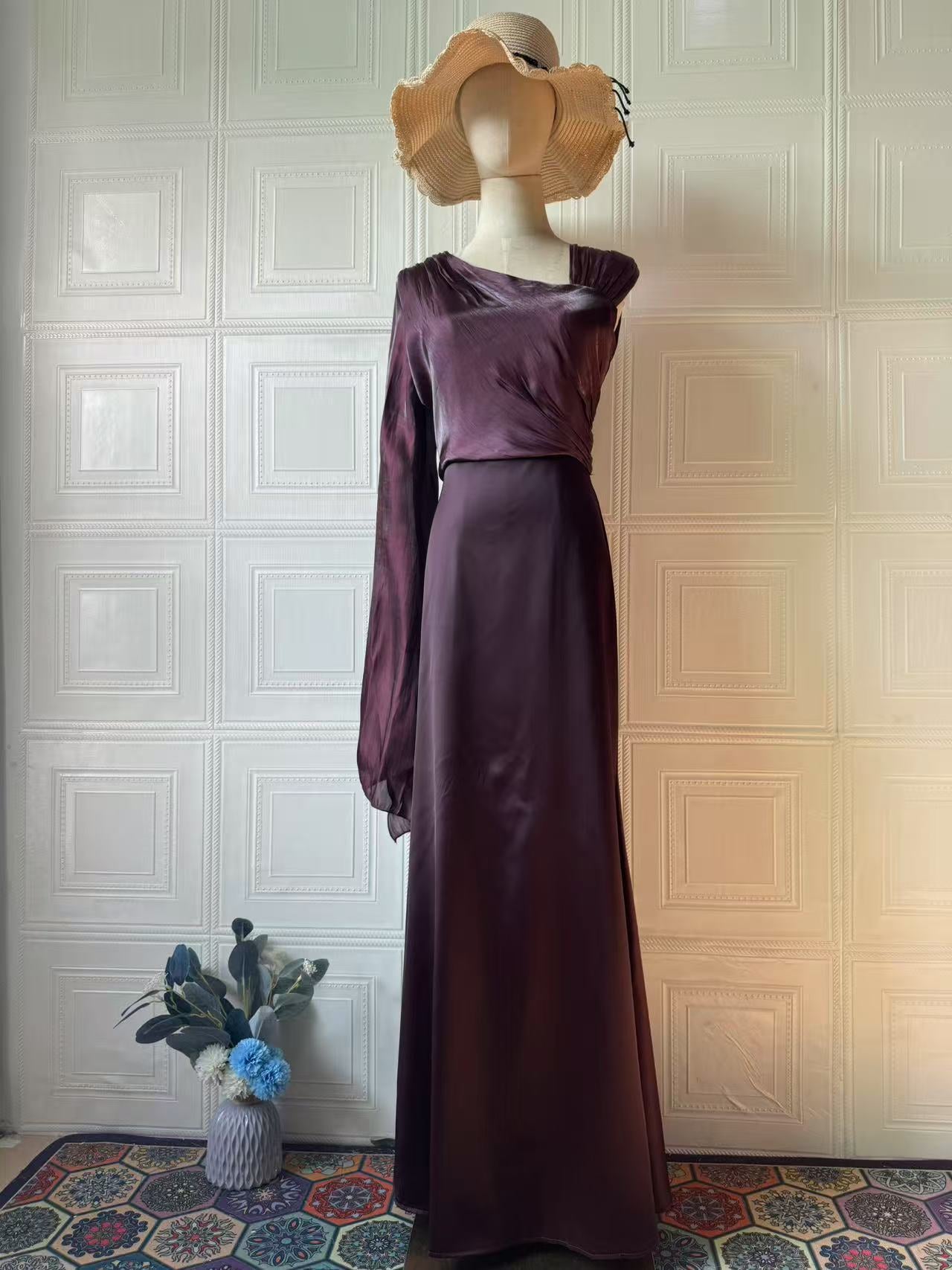 Women's Spring Luxury Soft Elegant Single Long Dresses