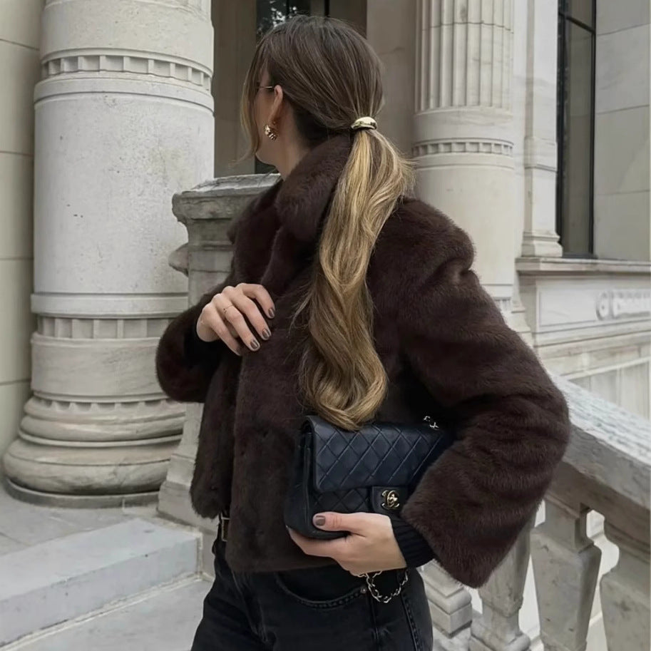 Women's High Street Fashion Faux Fur Effect Coats