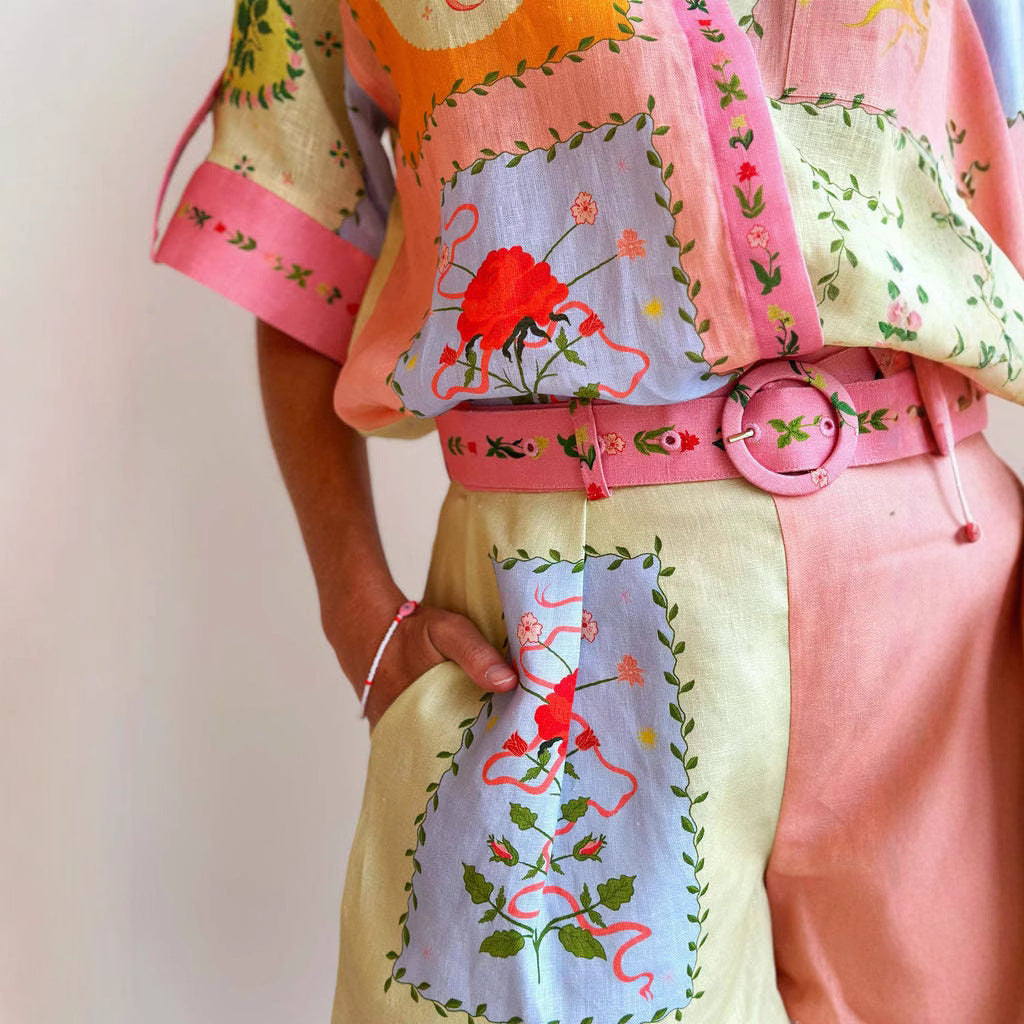 Attractive Casual Fashion Linen Temperament Shirt Suits