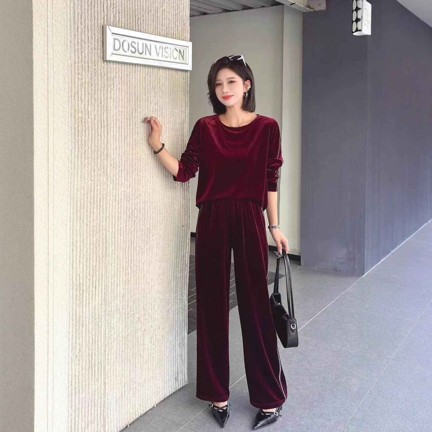 Veet Elegant Graceful Wide Leg Two-piece Vests