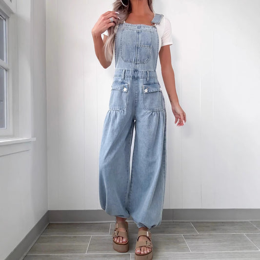 Women's Fashion Casual Loose Wide Leg Denim Jeans