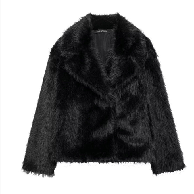 Women's Stylish Comfortable Artificial Fur Effect Coats