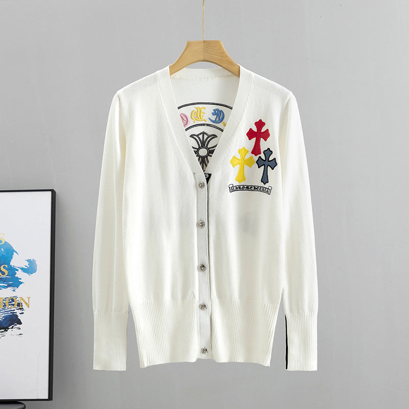 Women's Korean Style Sanskrit Cross Knitted Fashion Tops