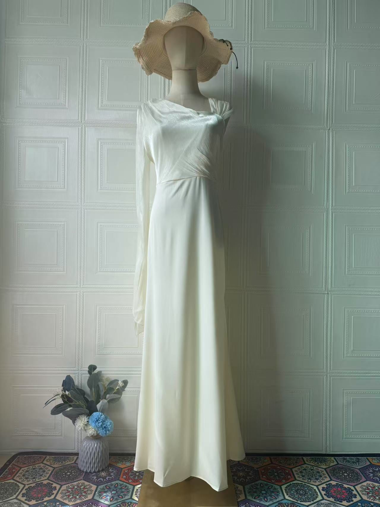 Women's Spring Luxury Soft Elegant Single Long Dresses