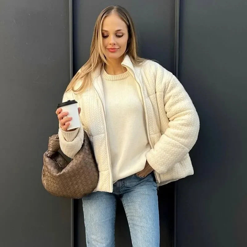 Women's Trendy Street Fashionable Knitted Cotton Jackets