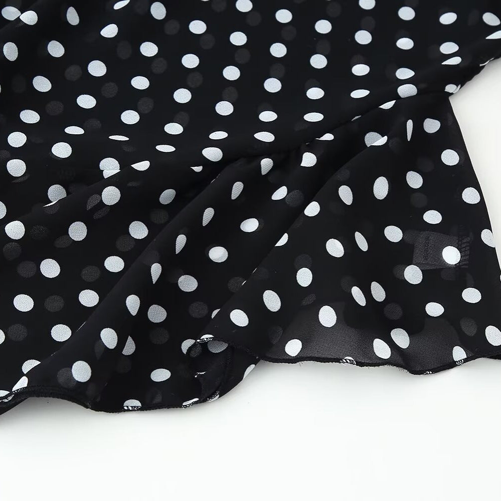 Women's Summer Ruffle Polka Dot Scarf Dress Dresses